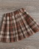 【18M-7Y】Girls Sweet Lapel Embroidered Top And Plaid Skirt Set With Bag