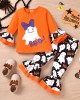 【18M-6Y】2-piece Girls Halloween Printed T-shirt And Pants Set - 34214