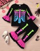 【18M-6Y】2-piece Girls Halloween Printed T-shirt And Pants Set - 34214