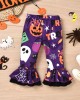 【18M-6Y】2-piece Girls Halloween Printed T-shirt And Pants Set - 34214