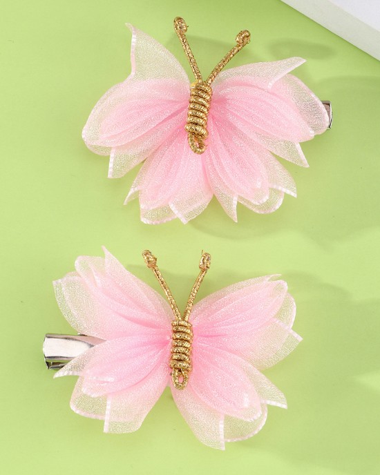 2-piece Girls Sweet Butterfly Styled Hair Clips Set