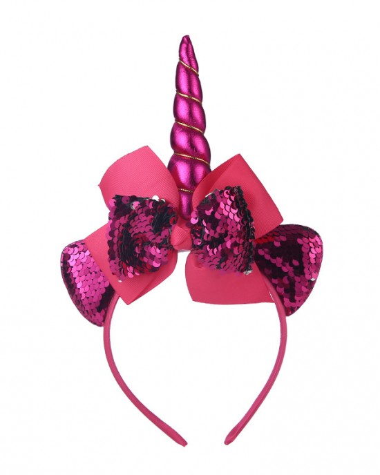 Girls Sweet Sequin Bow Unicorn Headband