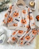 【6M-5Y】2-piece Kids Halloween Print Long Sleeve Sweatshirt And Pants Set