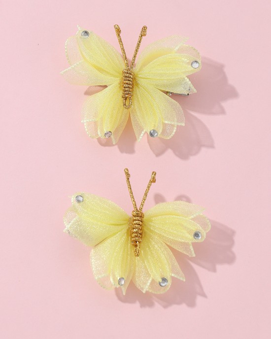 2-piece Girls Sweet Butterfly Styled Hair Clips Set