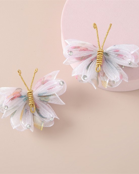 2-piece Girls Sweet Butterfly Styled Hair Clips Set