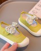 Girls Cute Floral Print Bow Shoes