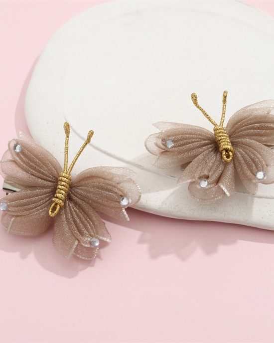 2-piece Girls Sweet Butterfly Styled Hair Clips Set