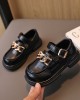 Girls Fashion Diamante Chain PU Shoes