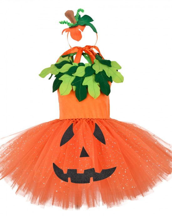 【12M-9Y】3-piece Girl Cute Halloween Layered Tulle Dress Set