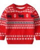 【2Y-8Y】Unisex Christmas Keep Warm Elk Snowflake Jacquard Colorblock Round Neck Sweater