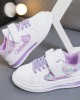 Girl Casual Sports Letter Heart Embroidered Soft Sole Sports Shoes