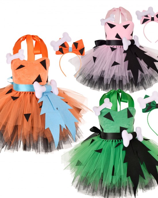 【12M-9Y】2-piece Girl Cute Halloween Layered Tulle Dress Set