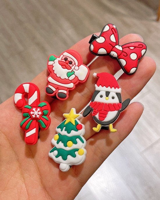 10-piece Cute Christmas Cartoon Hairpin Set