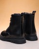 Girls Casual British Style Solid Color Tall Martin Boots