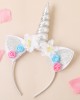 Girl Cute Unicorn Flowers Headband