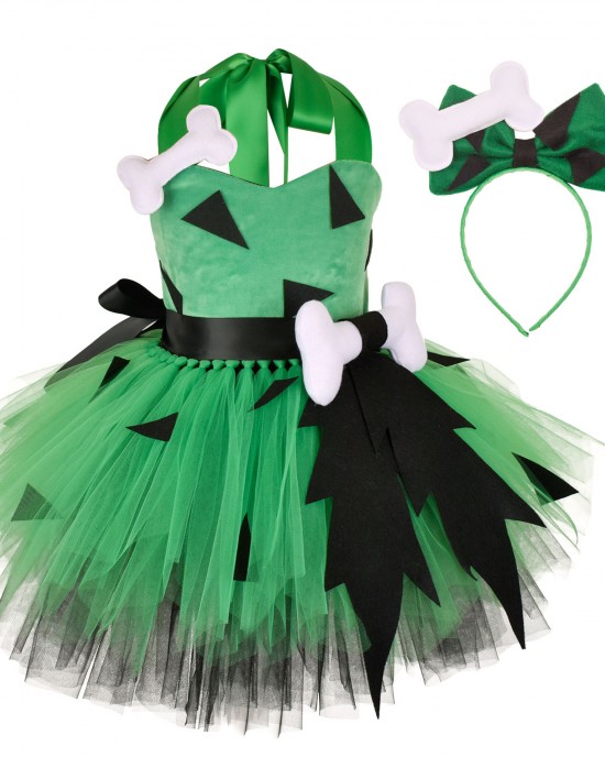 【12M-9Y】2-piece Girl Cute Halloween Layered Tulle Dress Set