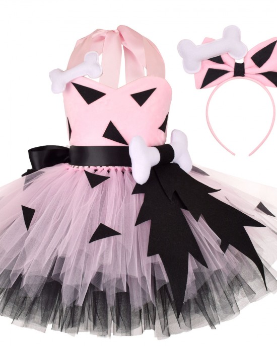 【12M-9Y】2-piece Girl Cute Halloween Layered Tulle Dress Set