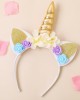 Girl Cute Unicorn Flowers Headband