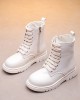 Girls Casual British Style Solid Color Tall Martin Boots
