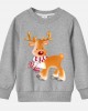 【12M-9Y】Unisex Cotton Stain Resistant Elk Print Long Sleeve Sweatshirt