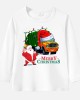 【12M-9Y】Unisex Kid Cotton Stain Resistant Christmas Truck Print Long Sleeve Tee