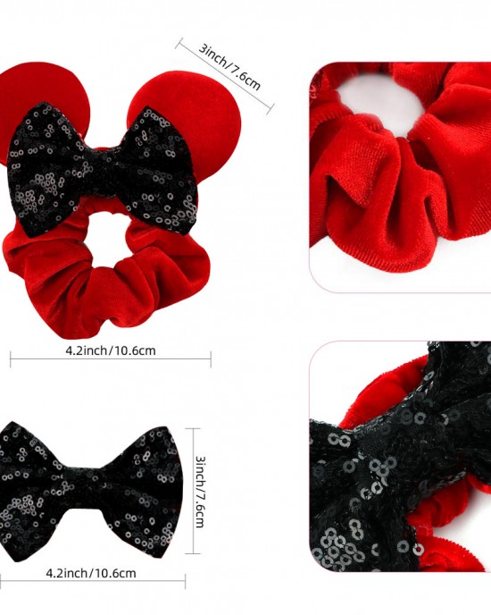 Girls Multicolor Velvet Bow Hair Accessories