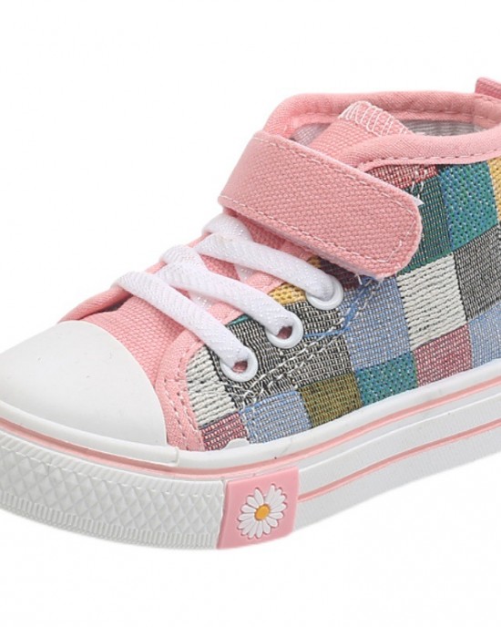 Unisex Kids Plaid Canvas Shoes