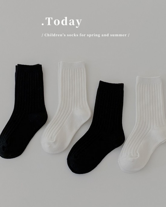 【1Y-12Y】4-pack Unisex Kids Colorful Cotton Socks