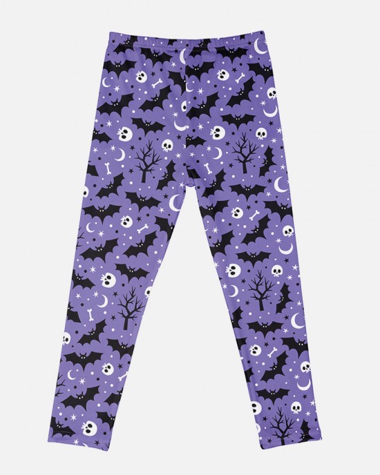 【3Y-11Y】Girls Multicolor Halloween Print Leggings