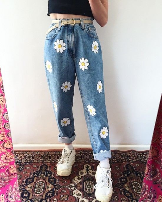 New style high waisted cow pants HF1914-01-03