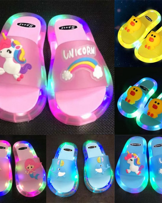 Kid's Cartoon Pattern Luminous LED Slippers